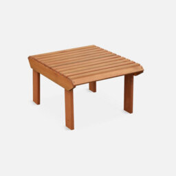 Sweeek - Foldable Wooden Retro Garden Deck Chair With Side Table Adirondack Salamanca Natural 69X139.2X90 Cm - thumbnail 3