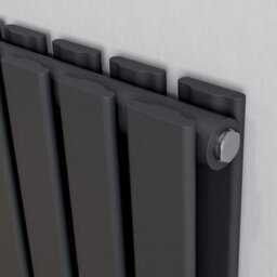 Agadon Lola Duplex Vertical Designer Panel Radiator 1800 X 600 mm Textured Anthracite - thumbnail 2