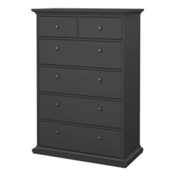 Wyld Haus Osaka Farmhouse Tall Chest Of Drawers Dark Grey 6-Drawer Soft-Close - thumbnail 4
