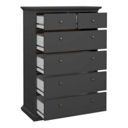 Wyld Haus Osaka Farmhouse Tall Chest Of Drawers Dark Grey 6-Drawer Soft-Close - thumbnail 6