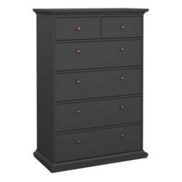 Wyld Haus Osaka Farmhouse Tall Chest Of Drawers Dark Grey 6-Drawer Soft-Close - thumbnail 2
