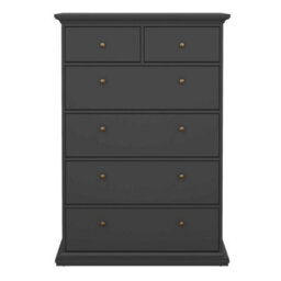 Wyld Haus Osaka Farmhouse Tall Chest Of Drawers Dark Grey 6-Drawer Soft-Close - thumbnail 3