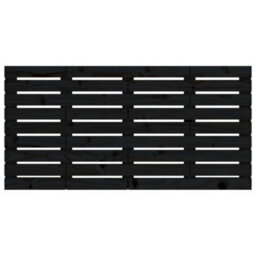 Berkfield Wall Headboard Black 146X3X63 Cm Solid Wood Pine - thumbnail 4