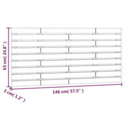 Berkfield Wall Headboard Black 146X3X63 Cm Solid Wood Pine - thumbnail 8