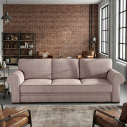 Bukiet Modern Upholstered Sofa Bed With Storage Polyurethane Foam Wavy Springs 256X103X95Cm Pink - thumbnail 3