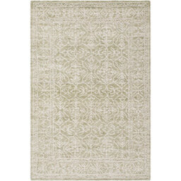 Livabliss Sicily-Hand Tufted Green Ivory Wool Traditional Vintage Boho Living Dining Bedroom Rug 152 X 229 Cm Easy Care, Non Shedding - thumbnail 2