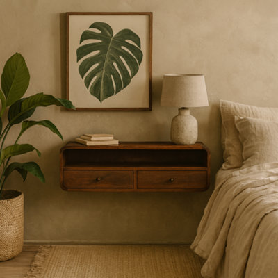 Wyld Haus Peschiera Floating Chestnut Mango Wood Console With 2 Drawers - image 1