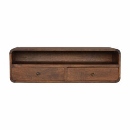 Wyld Haus Peschiera Floating Chestnut Mango Wood Console With 2 Drawers - thumbnail 2