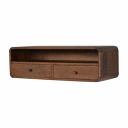 Wyld Haus Peschiera Floating Chestnut Mango Wood Console With 2 Drawers - thumbnail 3