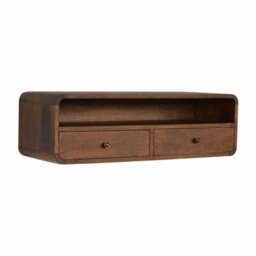 Wyld Haus Peschiera Floating Chestnut Mango Wood Console With 2 Drawers - thumbnail 4