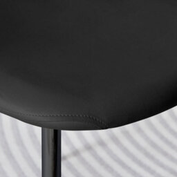 Furniturebox Set Of 2 Dining Chairs - Corona Modern Dining Chairs - Black Faux Leather Black Leg Dining Chairs - Kitchen Dining Room Chairs - thumbnail 7