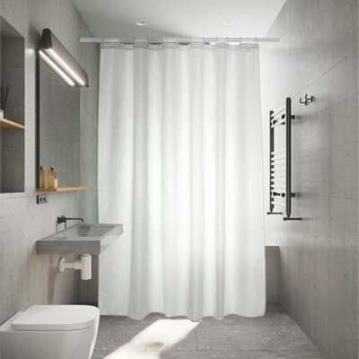 White Polyester Shower Curtain 200 X 200 Cm - image 1
