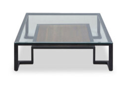 Orsina Roman Coffee Table, Round Tempered Glass Top With Decorative Embossed Bronze Frame, Centrepiece