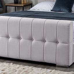 UKBEDFURNITURE Barcelona Wingback Silver Plush Valvet Upholstered Bed Frame Only - 48 Inch Headboard - thumbnail 3