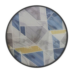 Wyld Haus Bahavi 60Cm Multicolour Tempered Glass Top Round Bistro Table - Powder-Coated Steel Frame - thumbnail 8