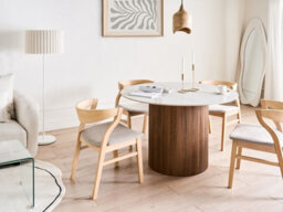 Beliani Dining Table Albina White Marble 120 Cm 120 Cm - thumbnail 2