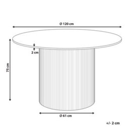 Beliani Dining Table Albina White Marble 120 Cm 120 Cm - thumbnail 3
