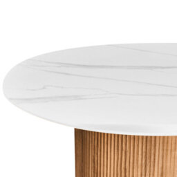 Beliani Dining Table Albina White Marble 120 Cm 120 Cm - thumbnail 4