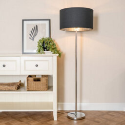 Valuelights Charles Chrome Floor Lamp With Black And Metallic Shade - thumbnail 1