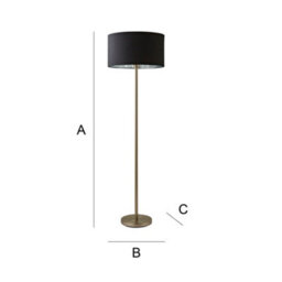 Valuelights Charles Chrome Floor Lamp With Black And Metallic Shade - thumbnail 8
