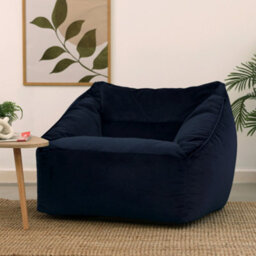 icon Natalia Velvet Adults Bean Bag Armchair, Ready Filled Large Beanbag Midnight Blue - thumbnail 3