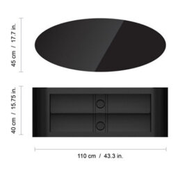 "Avf Affinity Buckingham 1.1M Oval Tv Stand, For Tvs Up To 55"" - Black" - thumbnail 7
