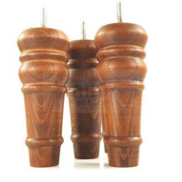 L&F 4 Replacement Furniture Feet Antique Mahogany Wash Turned Wooden Legs 165mm High Settee Chairs Sofas Footstools M10 (10mm) - thumbnail 7
