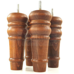 L&F 4 Replacement Furniture Feet Antique Mahogany Wash Turned Wooden Legs 165mm High Settee Chairs Sofas Footstools M10 (10mm) - thumbnail 6