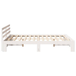Berkfield Modern Wood Bed Frame White Wood 160 X 200 Cm Durable White Bed Frame - thumbnail 6