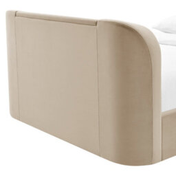 Koble Chevron Tv Double Bed Cream With Side Opening Ottoman - thumbnail 8