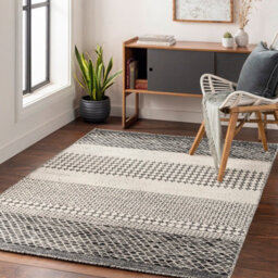 Livabliss Mardin-Hand Woven Black Beige Wool Global Living Dining Bedroom Rug 152 X 228 Cm Easy Care, Non Shedding