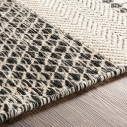 Livabliss Mardin-Hand Woven Black Beige Wool Global Living Dining Bedroom Rug 152 X 228 Cm Easy Care, Non Shedding - thumbnail 3