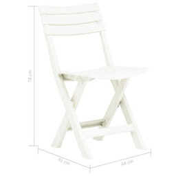 Berkfield Folding Garden Chairs 2 Pcs Plastic White - thumbnail 9
