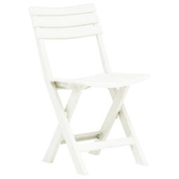 Berkfield Folding Garden Chairs 2 Pcs Plastic White - thumbnail 2