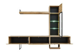 Arte Rise Tv Entertainment Unit: Versatile Storage Solution - W2400mm X H1700mm X D400mm In Oak Flagstaff - thumbnail 2