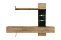 Arte Rise Tv Entertainment Unit: Versatile Storage Solution - W2400mm X H1700mm X D400mm In Oak Flagstaff - thumbnail 3