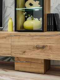 Arte Rise Tv Entertainment Unit: Versatile Storage Solution - W2400mm X H1700mm X D400mm In Oak Flagstaff - thumbnail 8