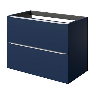 GoodHome Imandra Matt Blue Wall-Mounted Bathroom Cabinet (H) 600mm (W) 800mm - image 1