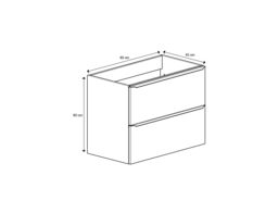 GoodHome Imandra Matt Blue Wall-Mounted Bathroom Cabinet (H) 600mm (W) 800mm - thumbnail 3