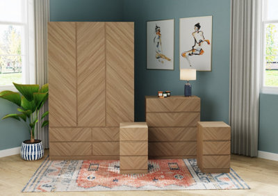 Catania 4 Piece Bedroom Set Euro Oak - image 1