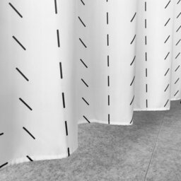 Neel Blue Shower Curtain With Hooks, Geometric Lines, 180Cm X 200Cm - thumbnail 8