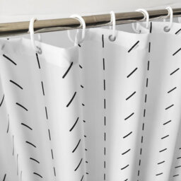 Neel Blue Shower Curtain With Hooks, Geometric Lines, 180Cm X 200Cm - thumbnail 6