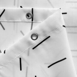 Neel Blue Shower Curtain With Hooks, Geometric Lines, 180Cm X 200Cm - thumbnail 3