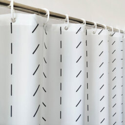 Neel Blue Shower Curtain With Hooks, Geometric Lines, 180Cm X 200Cm - thumbnail 7