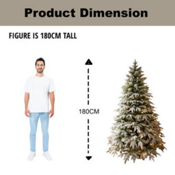 Shatchi 6Ft Prelit Green Lapland Fir Christmas Tree Warm White Leds - thumbnail 5
