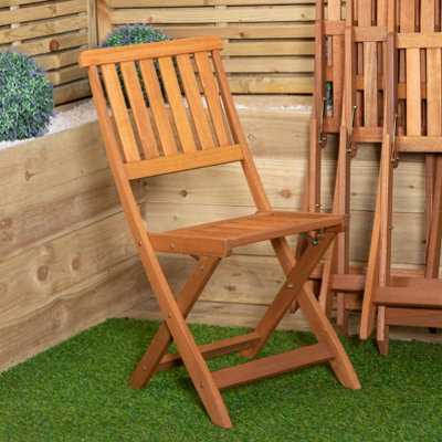 Samuel Alexander Set Of 4 Bowness Outdoor Garden Patio Wooden Folding Chairs - image 1