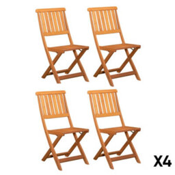 Samuel Alexander Set Of 4 Bowness Outdoor Garden Patio Wooden Folding Chairs - thumbnail 9