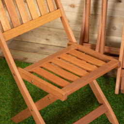 Samuel Alexander Set Of 4 Bowness Outdoor Garden Patio Wooden Folding Chairs - thumbnail 5
