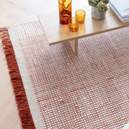 Beige Handmade Geometric 4mm Pile Stain-Resistant Rug For Bedroom, Living, & Dining Room, Wool Modern Rug-160Cm X 230Cm - thumbnail 1
