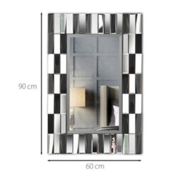 CARME Home Knightsbridge - Luxury Large Rectangular Wall Mirror Bevelled Decorative 3D Mirrored Glass Effect Design For Bedroom Living Room H - thumbnail 4